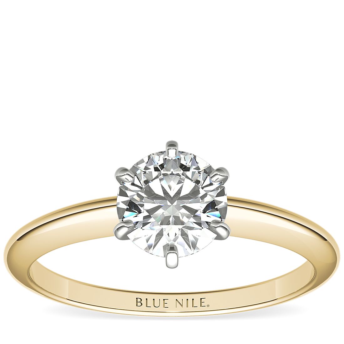 Classic Six-Prong Solitaire Engagement Ring in 18k Yellow Gold | Blue Nile